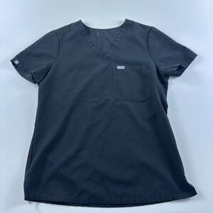 Figs Women's Black Catarina One‎ Pocket Scrub Top Size Small FW1000 Medical